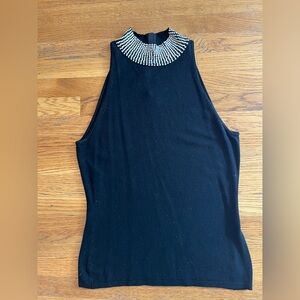Black  top bejewelled embellishment. sleeveless size s